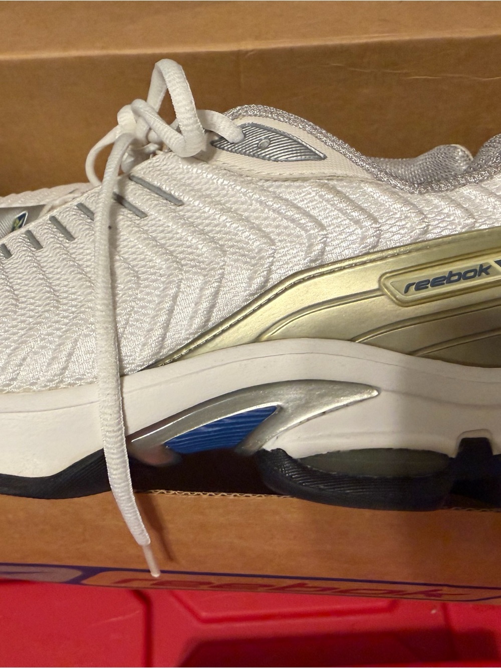 Reebok Women’s White & Gold Accent Sneakers